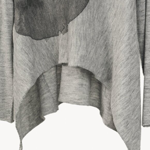 Crea Concept AW/17 Marled-Grey Watercolour Sharkbite-Hem Sweater - Picture 8 of 10
